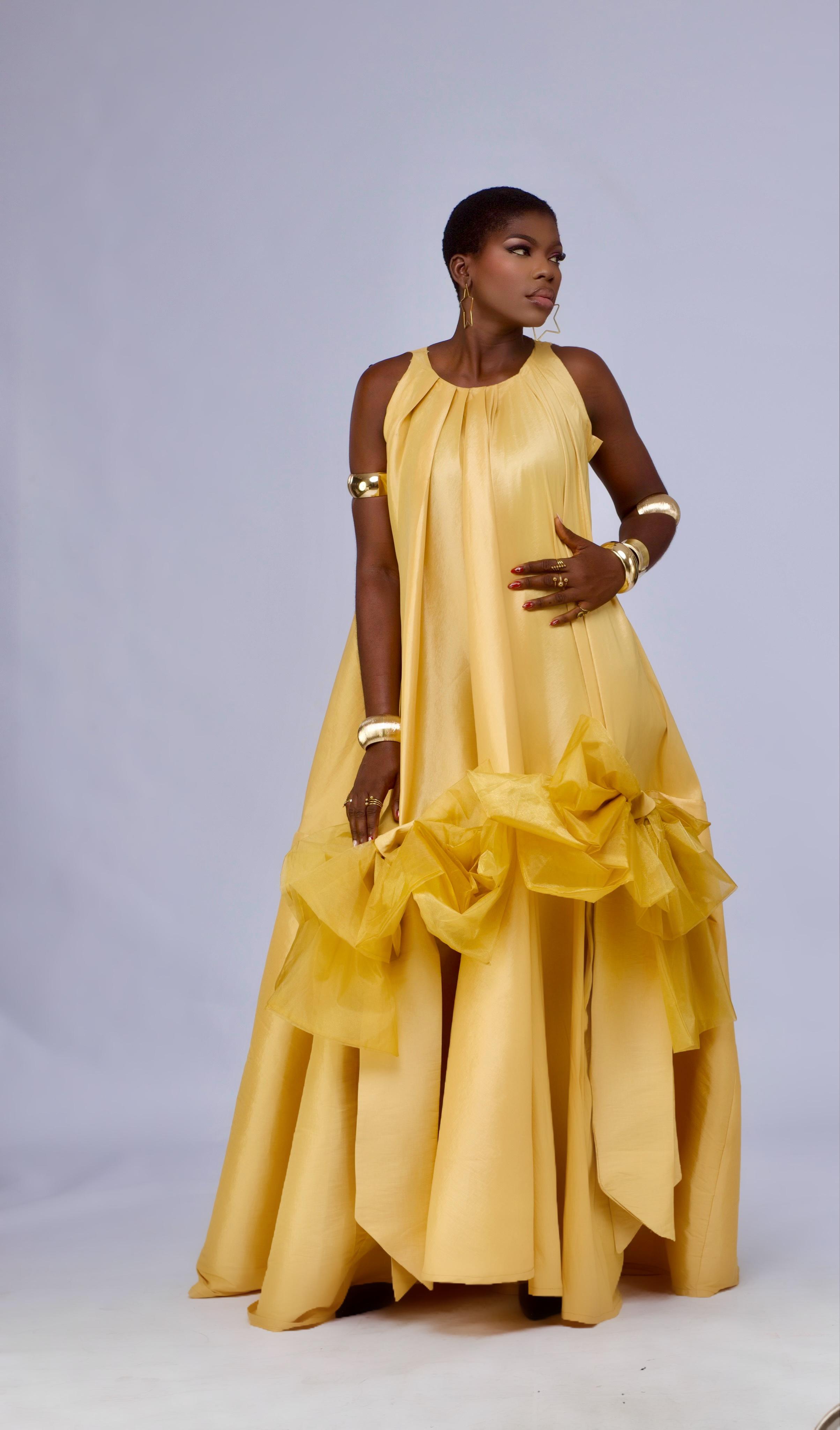 Dolce luxe (yellow halter dress)