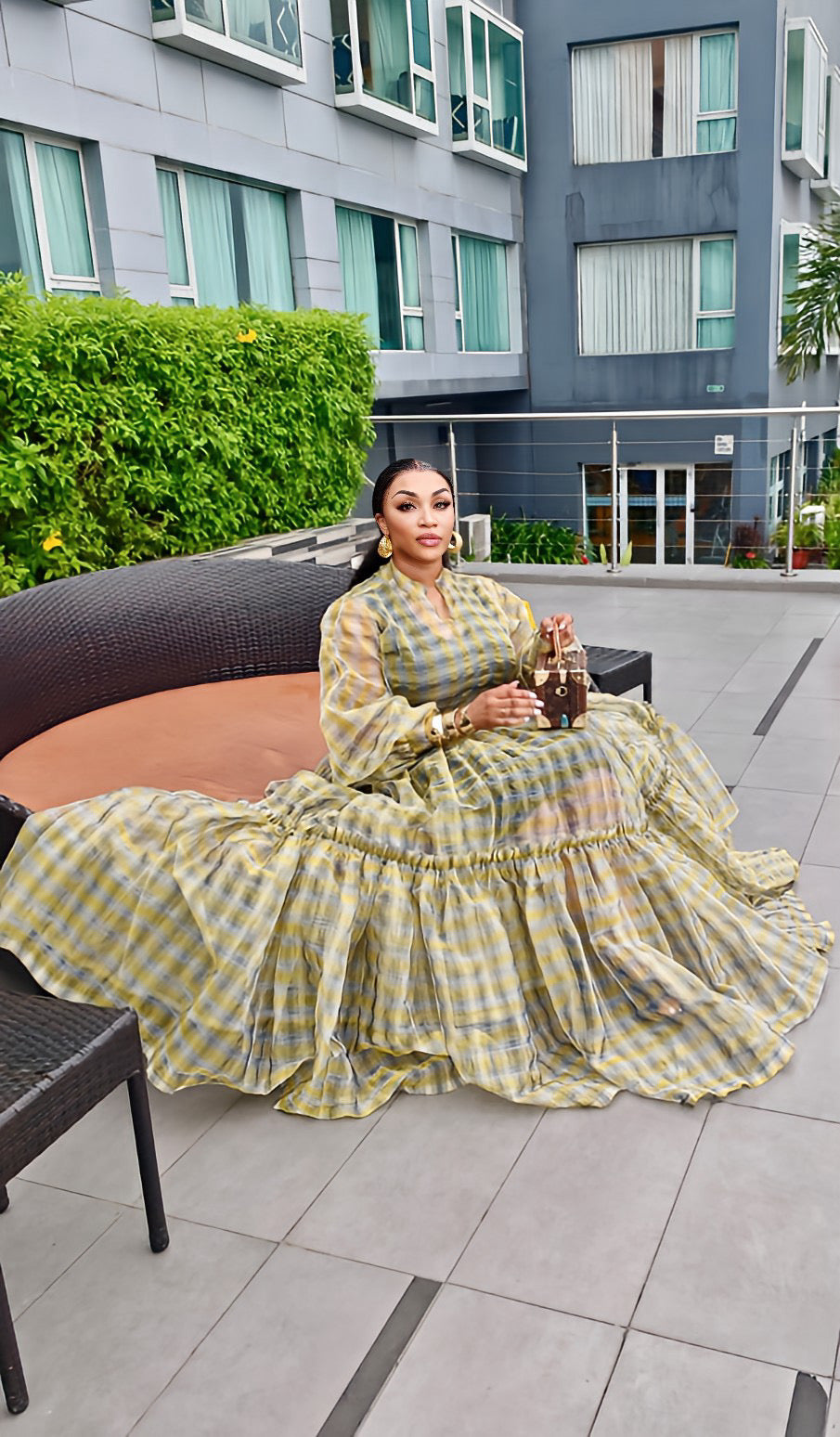 The Amari gold Gown By Dolce Luxe Couture